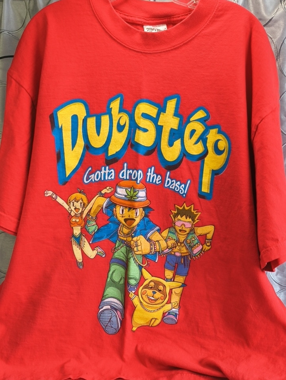 Dubstep Graphic Short Sleeve Tee - Red Size XL AE